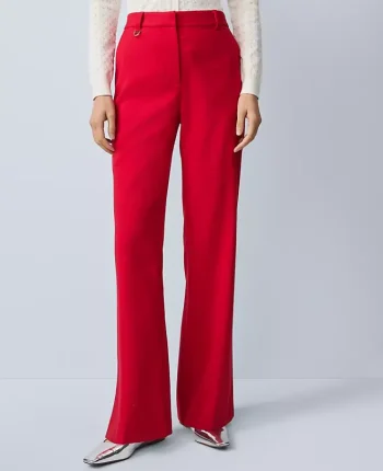 Ann Taylor Pants|The Slim Flare Trouser In Bi-Stretch Iconic Red