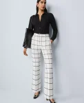 Ann Taylor Suits|Suits|The Slim Flare Trouser In Windowpane Winter White