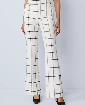 Ann Taylor Suits|Suits|The Slim Flare Trouser In Windowpane Winter White