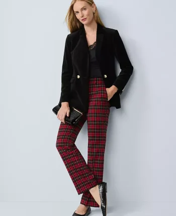 Ann Taylor Pants|The Sophia Pant In Plaid Iconic Red