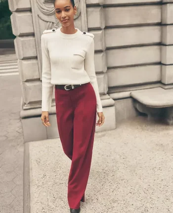Ann Taylor Pants|The Statement Palazzo Pant Cherry Pie