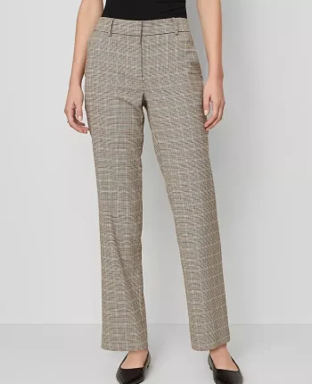 Ann Taylor Suits|Suits|The Straight Pant In Plaid Copper/Cream Multi