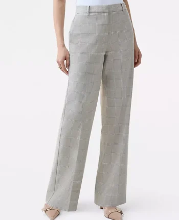 Ann Taylor Suits|Suits|The Straight Trouser In Plaid  &mdash; Curvy Fit Tan/Blue Combo