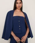 Ann Taylor Jackets And Blazers|Suits|The Strapless Vest In Fluid Crepe Pure Sapphire
