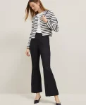 Ann Taylor Pants|The Tall Flare Ankle Pant In Linen Blend Black
