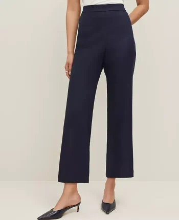 Ann Taylor Pants|The Tall Flare Ankle Pant In Linen Blend Night Sky