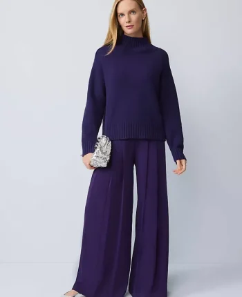 Ann Taylor Pants|The Triple Pleat Palazzo Pant Midnight Mulberry