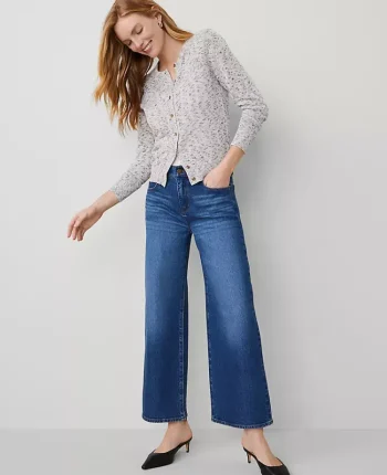 Ann Taylor Jeans|Weekend Pants & Jeans|The Wide Leg Crop Jean Bright Medium Stone Wash
