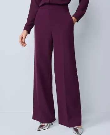 Ann Taylor Suits|Suits|The Wide Leg Pant In Fluid Crepe Winter Bloom