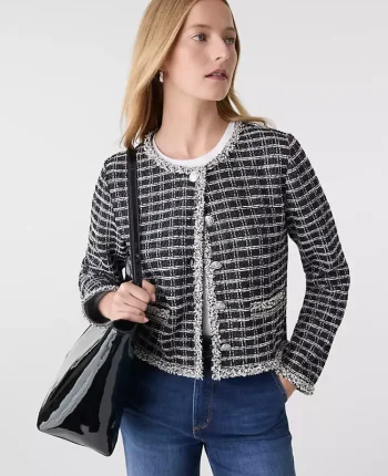 Ann Taylor Tops And Blouses|Tweed Jacket Black/White Multi