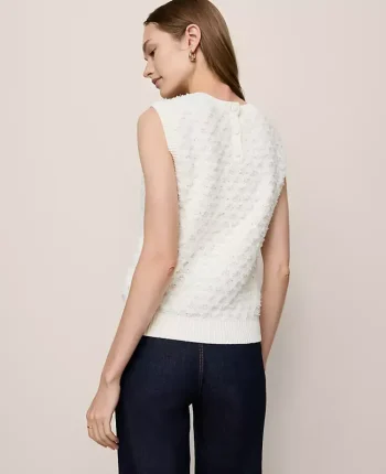 Ann Taylor Sweaters|All Sweaters|Tweed Sweater Shell Winter White