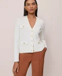 Ann Taylor Sweaters|All Sweaters|V-Neck Sweater Jacket Winter White