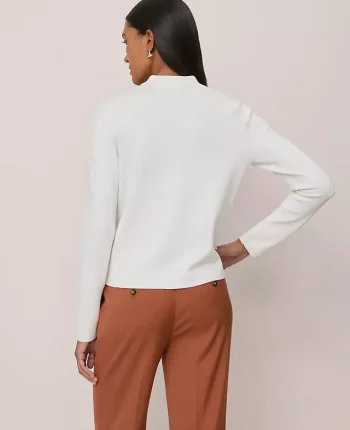 Ann Taylor Sweaters|All Sweaters|V-Neck Sweater Jacket Winter White