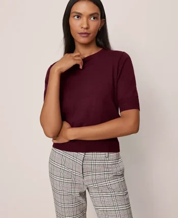 Ann Taylor Sweaters|All Sweaters|Wedge Sweater Tee Poised Plum