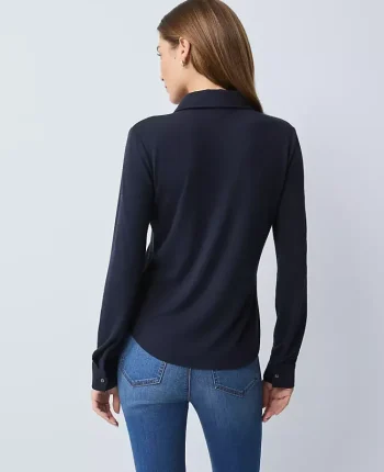 Ann Taylor Tops And Blouses|Weekend Tops|Weekend Collection Button Down Shirt Night Sky