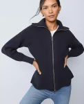 Ann Taylor Sweaters|All Sweaters|Weekend Collection Cable Sweater Jacket Night Sky