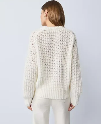 Ann Taylor Sweaters|All Sweaters|Weekend Collection Cozy Crew Neck Sweater Winter White