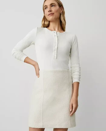 Ann Taylor Tops And Blouses|Weekend Tops|Weekend Collection Crew Neck Henley Winter White