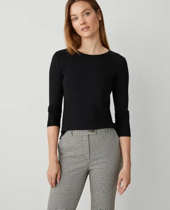 Ann Taylor Tops And Blouses|Weekend Tops|Weekend Collection Crew Neck Top Black