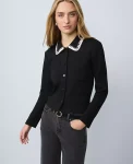 Ann Taylor Tops And Blouses|Weekend Tops|Weekend Collection Crochet Trim Knit Jacket Black