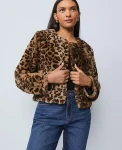 Ann Taylor Jackets And Blazers|Weekend Jackets|Weekend Collection Faux Fur Animal Print Jacket Textured Leopard