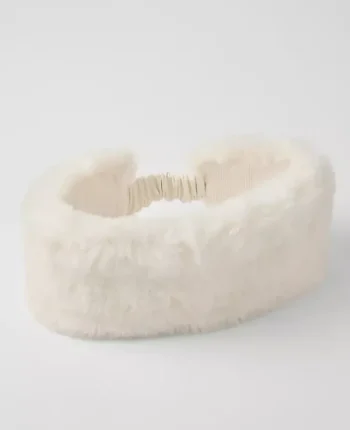 Ann Taylor Weekend Accessories|Weekend Accessories|Weekend Collection Faux Fur Ear Warmer Winter White