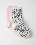 Ann Taylor Weekend Accessories|Weekend Accessories|Weekend Collection Leopard Print Trouser Sock Set Faint Lilac