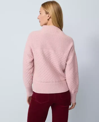 Ann Taylor Sweaters|All Sweaters|Weekend Collection Mixed Stitch Sweater Pale Mauve