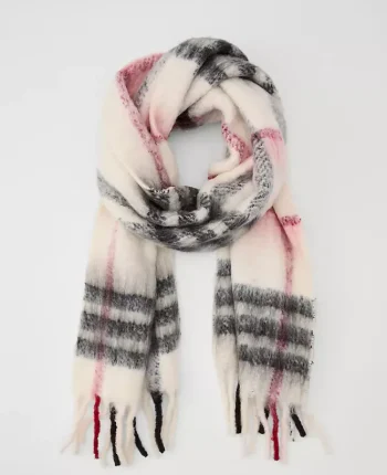 Ann Taylor Weekend Accessories|Weekend Accessories|Weekend Collection Plaid Fringe Scarf Black