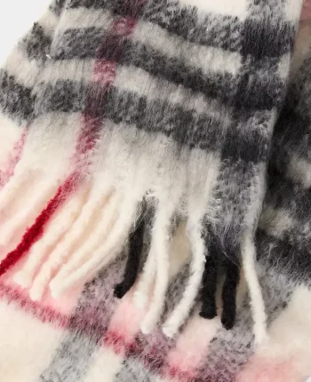 Ann Taylor Weekend Accessories|Weekend Accessories|Weekend Collection Plaid Fringe Scarf Black