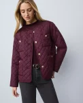 Ann Taylor Weekend Jackets|Weekend Collection Quilted Jacket Poised Plum