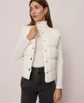 Ann Taylor Jackets And Blazers|Weekend Collection Quilted Vest Winter White