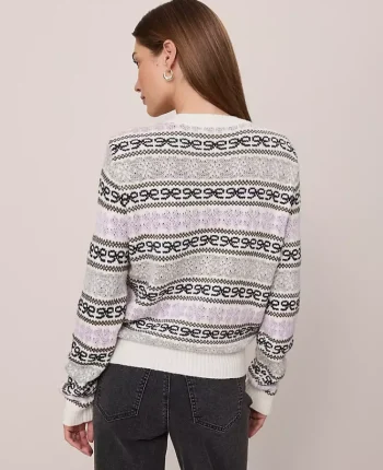 Ann Taylor Sweaters|All Sweaters|Weekend Collection Relaxed Fair Isle Sweater Lavender Frost
