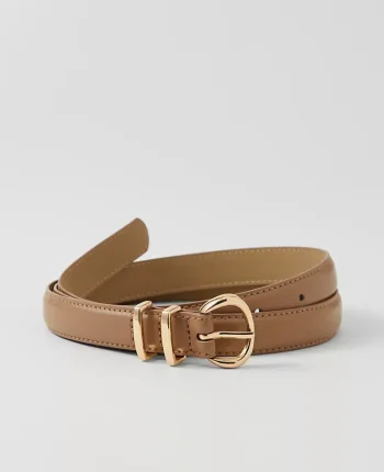 Ann Taylor Weekend Accessories|Weekend Accessories|Weekend Collection Skinny Leather Belt Taupe
