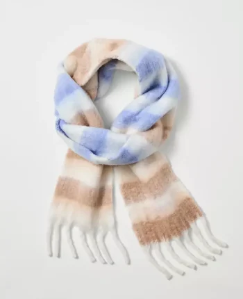Ann Taylor Weekend Accessories|Weekend Accessories|Weekend Collection Striped Blanket Scarf Pearl Shadow