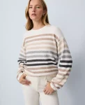 Ann Taylor Sweaters|All Sweaters|Weekend Collection Striped Raglan Sweater Winter White