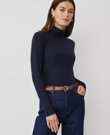 Ann Taylor Tops And Blouses|Weekend Collection Turtleneck Top Night Sky