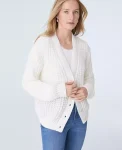 Ann Taylor Sweaters|All Sweaters|Weekend Collection Waffle Knit Cardigan Winter White