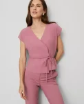 Ann Taylor Tops And Blouses|Wrap Tie Waist Blouse Smokey Rose